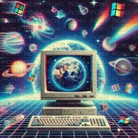 Retro Windows in Space - PNG gratuit