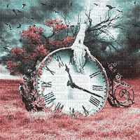 soave background animated fantasy surreal clock