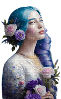 Женщина с цветами - darmowe png