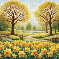 Yellow Daffodils in Spring - gratis png