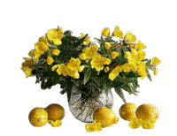 Vase with yellow flowers, lemons, sunshine3