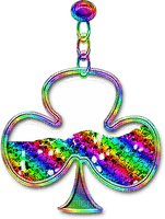 Hanging Glitter Clover Charm.Rainbow - png gratis