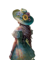 Femme avec chapeau fleuri - png grátis
