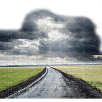 Road and Clouds - png gratis