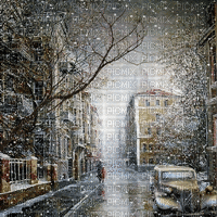 Nieve en la ciudad - Ilmainen animoitu GIF