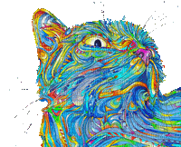 abstract abstrakt abstrait art effect colored colorful  tube   gif anime animated animation cat chat katze effet effekt kunst - GIF animé gratuit
