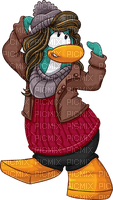 Aqua Penguin Girl w/ Brown Hair and Winter Outfit - PNG gratuit