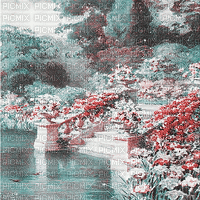 soave background animated  garden water  teal - Δωρεάν κινούμενο GIF