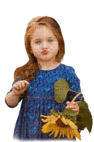 kikkapink girl child sunflowers - PNG gratuit
