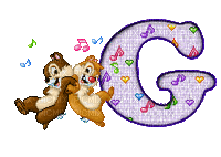 image encre lettre G symbole de musique écureuils Disney edited by me - GIF animate gratis