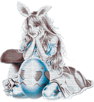 soave woman girl easter eggs blue brown - 無料png