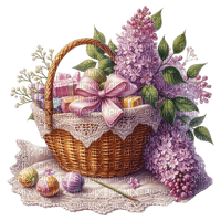 Lilac Spring Basket - bezmaksas png