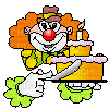 Clown birthday cake - GIF animado gratis