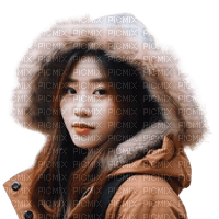 Asian woman autumn winter - zdarma png