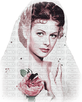 soave woman vintage face hedy lamarr pink green - png grátis