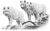 soave winter animals wolf  deco  black white - 免费PNG