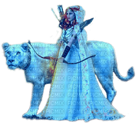 fantasy woman and lion  by nataliplus - zdarma png