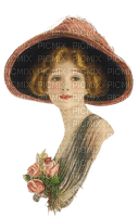 Vintage woman Rosalia73 rose - PNG gratuit