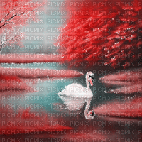kikkapink autumn background swan lake - GIF animado grátis