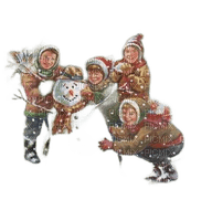loly33 bonhomme de neige enfant hiver - png gratis