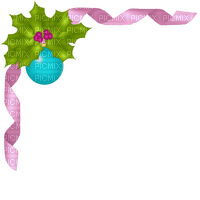 pink and blue christmas corner frame - png gratuito