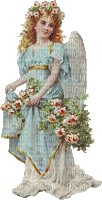 Engel, Blumen, Hellblau, Vintage - Besplatni animirani GIF