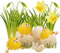 Kaz_Creations Deco Flowers Easter Chicks Eggs - 無料png