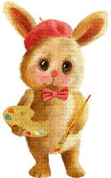 Un conejo pintor - png gratis