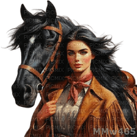 Horse, woman - zdarma png