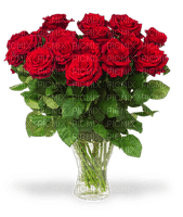 Red roses vase - PNG gratuit