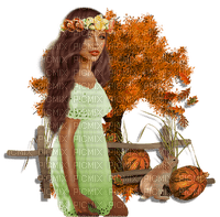 Woman. Fall. Autumn. Leila - darmowe png