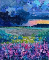 paint, blue, paysage, landscape - 免费PNG