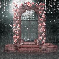dolceluna animated spring background flowers arch - Bezmaksas animēts GIF