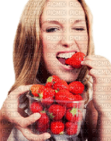 woman with strawberry by nataliplus - nemokama png