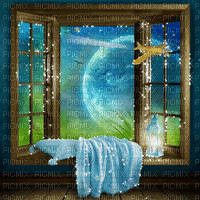 soave background animated fantasy windows night - Gratis geanimeerde GIF