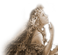 Y.A.M._Fantasy woman girl Josephine Wall sepia - 無料png