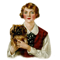 dama perro vintage dubravka4 - gratis png