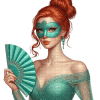 fantasy woman mask green larissa - Free PNG