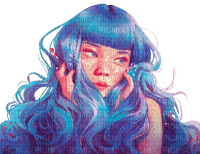 dolceluna girl fantasy blue hair woman - бесплатно png