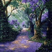 fondo bosque lila  gif  dubravka4 - GIF animé gratuit