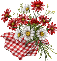 ♡§m3§♡ red flowers summer napkin gif - Бесплатный анимированный гифка