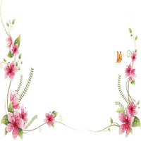 cadre fleur pink deco border flowers pink - PNG gratuit