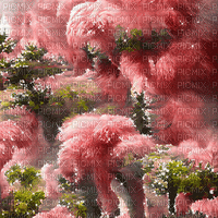 kikkapink deco scrap background pink trees
