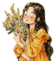 Rena yellow Anime Flower Girl Mädchen - δωρεάν png