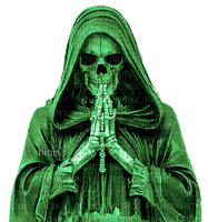 Y.A.M._Gothic skeleton  green - PNG gratuit