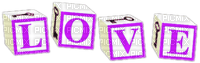 Blocks.Love.Text.White.Purple - Free PNG