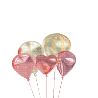 Ballon Rose Blanc:) - GIF animasi gratis