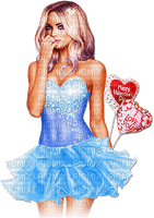 soave woman fashion valentine balloon heart - 免费PNG