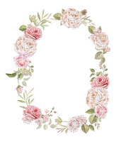 Oval frame overlay pink roses - PNG gratuit
