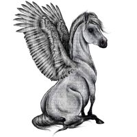 Cheval ailé gris : ) - PNG gratuit